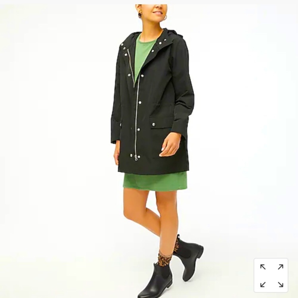 J.Crew•XS & Petite XXS•Black - MIDI Raincoat